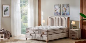 Saltea KAPOK NATUREL Bambi, fibră organică de Kapok, sistem arcuri Pocket Spring, fermitate medie-tare, înălțime 31 cm.