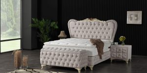 Set bază și tăblie cu un design de lux, cadru metalic solid, picioare înalte pentru curățare facilă