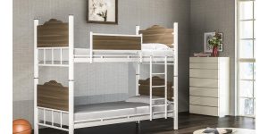 Pat suprapus metalic DAISY cu detalii din PAL colorat la capete si protectie laterala, design elegant pentru tineret