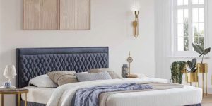 Set de bază de pat și tăblie LUISA Ferremo, design modern, picioare înalte de 12 cm, structură metalică robustă.