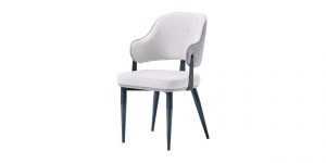 Scaun elegant MARSILYA pentru sufragerie, cu șezut lat, picioare metalice rafinate și tapițerie premium, disponibil la Ferremo Otopeni.