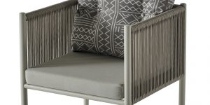 Scaun gradina VALEN rezistent la apa sarata si UV, structura metalica robusta 6.6 kg cu perne incluse, mobilier terasa lux Ferremo Otopeni.